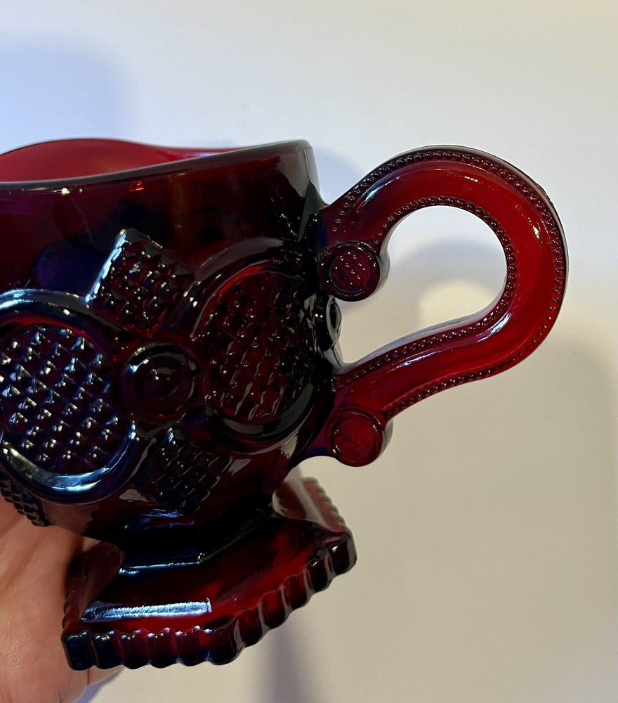 Vintage 1876 CAPE COD Collection RUBY RED Creamer AVON