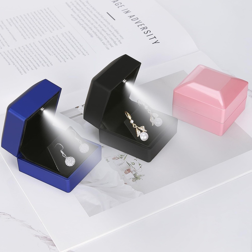 LED Stud Earring Jewelry Gift Box for Proposal, Wedding, Engagement，Birth