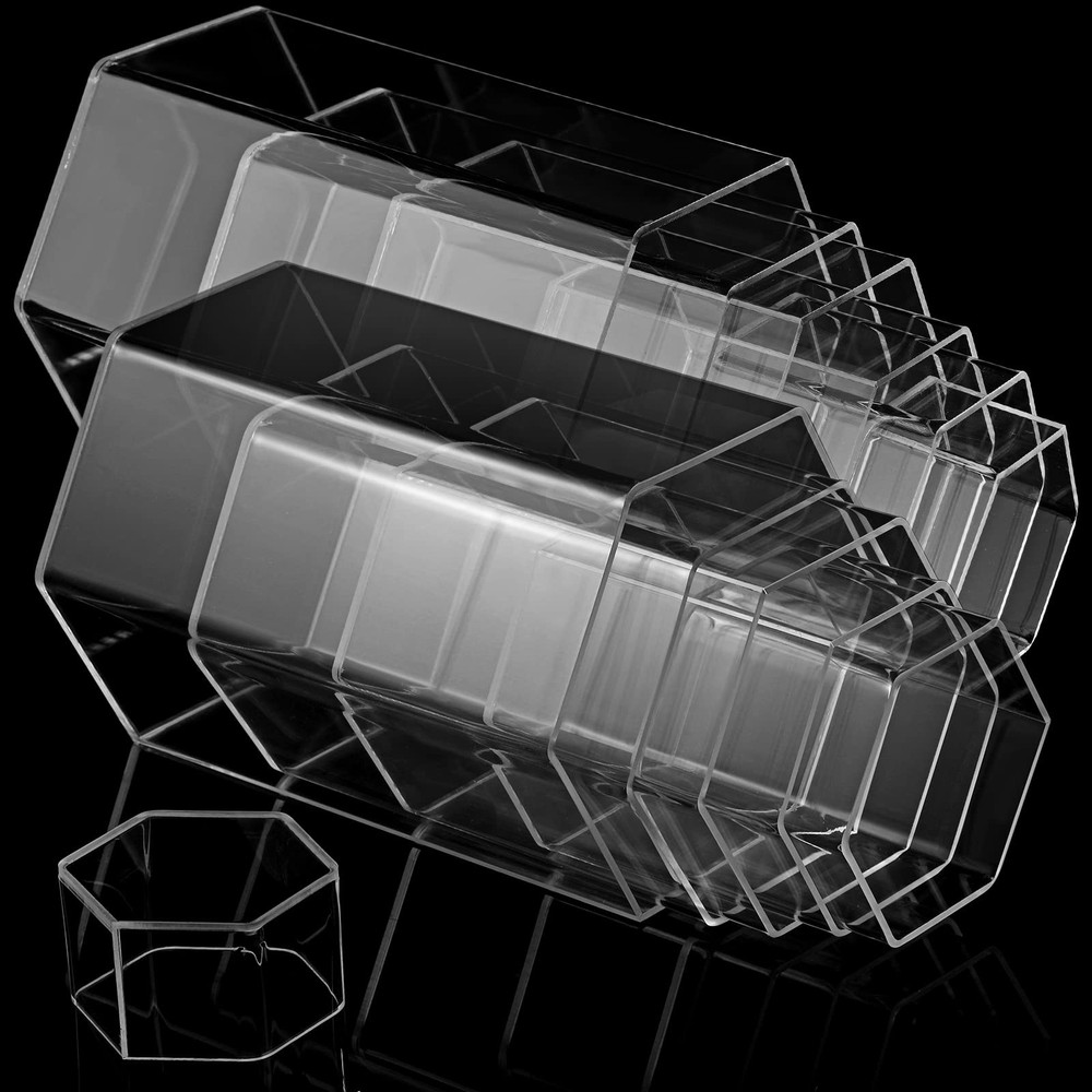 Hexagonal Jewelry Display Risers Hexagonal Market Display Risers Stands Acryl...