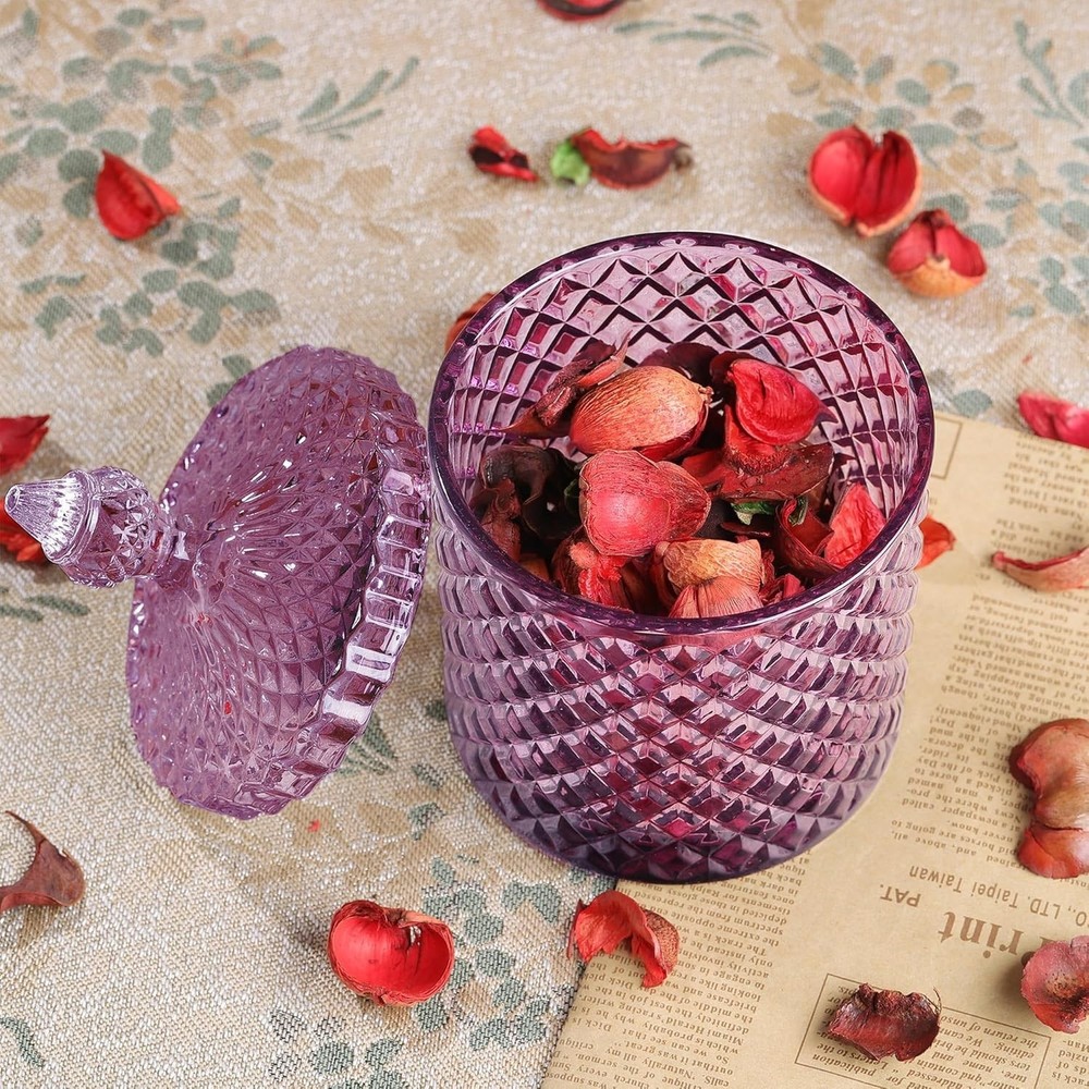 Dark Purple Glass Candy Jar - Kitchen Organizer