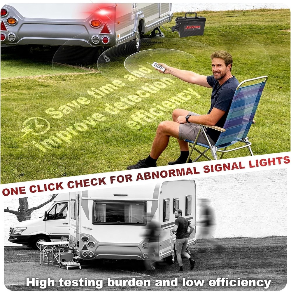Trailer Light Tester with Remote Control Function,7-Way Flat Spade Pin,6-Way ...