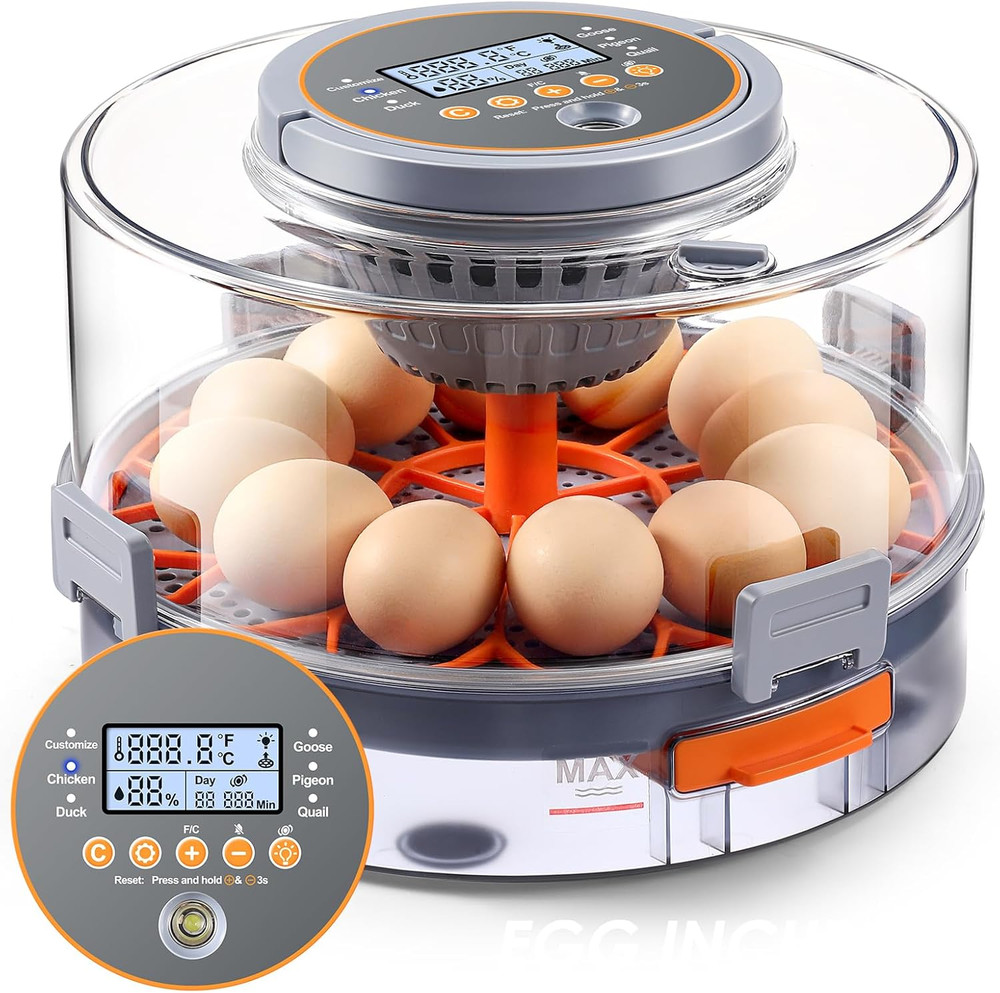Chicken Egg Incubator 12-40 Eggs - Automatic 760° Egg Turner with Digital Displa