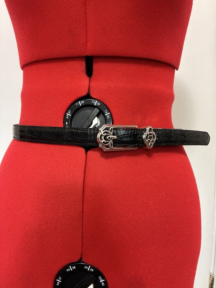 Black And Red Brighton Genuine Leather Belt Size Medium/30