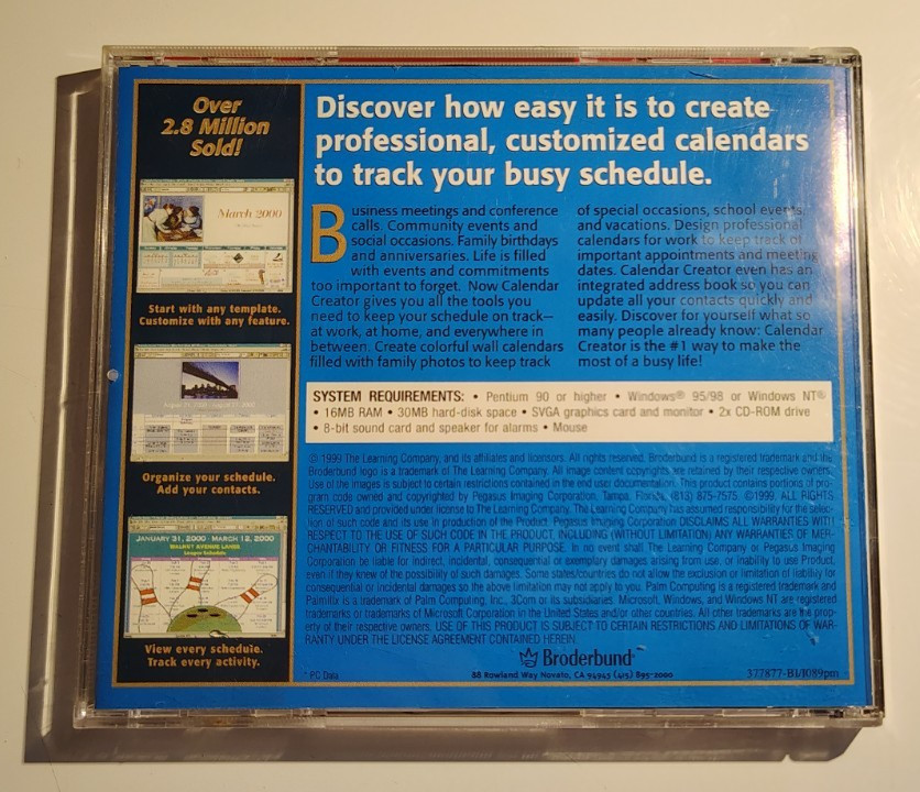 AOL Calendar Creator V7 Deluxe Cdrom Vintage