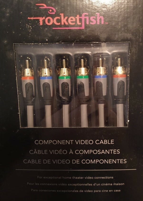 Component Cable 4' foot Rocketfish Gray RF-G1207 Brand New