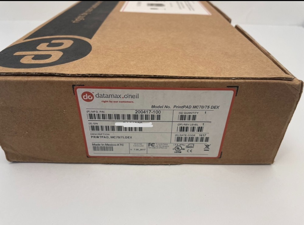 Datamax O'Neil PrintPAD Thermal Printer MC70 MC75 DEX ECharge 200417-100 New
