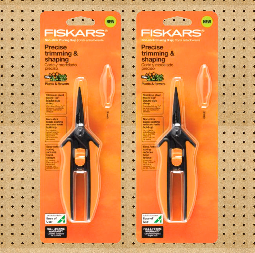 Fiskars Non-Stick Micro-Tip Pruning Snips [SoftGrip]: 6-inch length [2 Items]