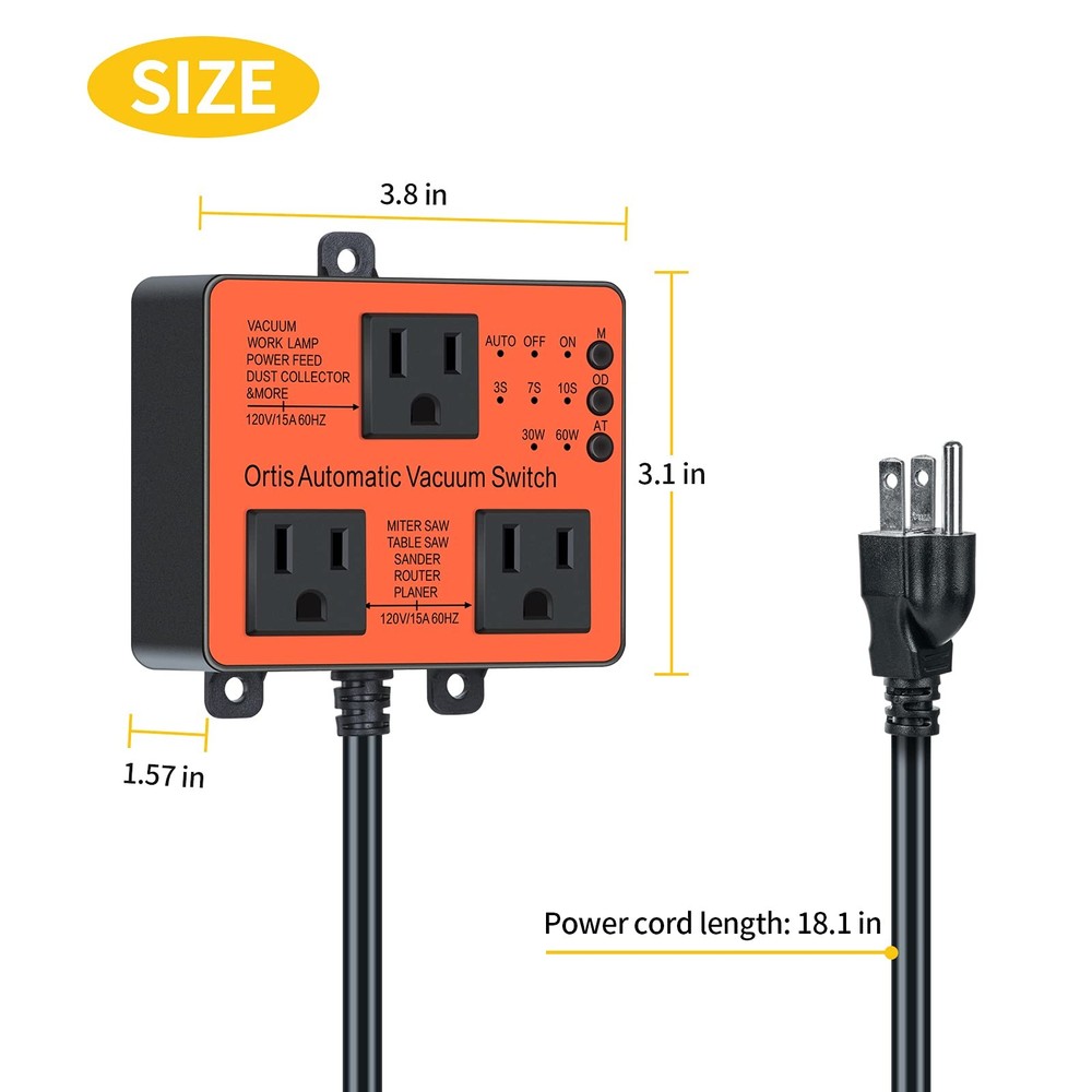 Automatic Vacuum Switch, Ortis Dust Control Autoswitch for More Power Tools,...