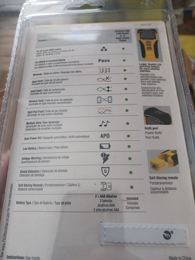 Klein Tools LAN Scout Jr. 2 Data Cable Tester VDV526-200 3544