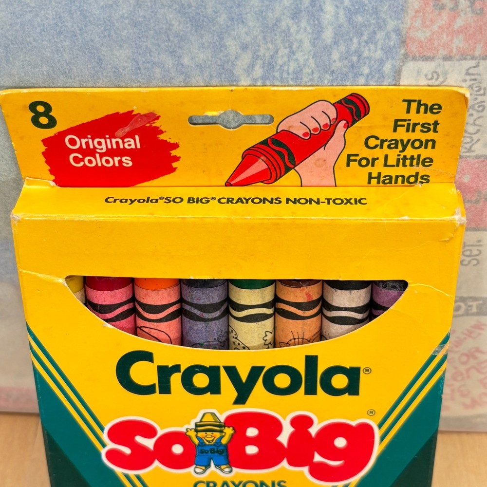 Vintage 1990 Crayola SO BIG Crayons 8 Pack, Retired