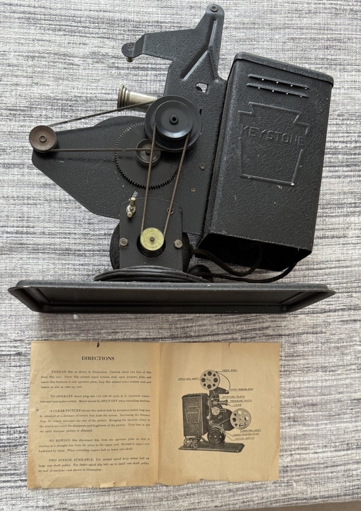 Keystone Moviegraph Projector E-729 W/ Instructions Manual Untested