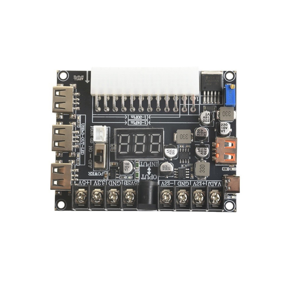 ATX Power Adapter Board Power Supply Module Adapter Adjustable Voltage 20/24 Pin