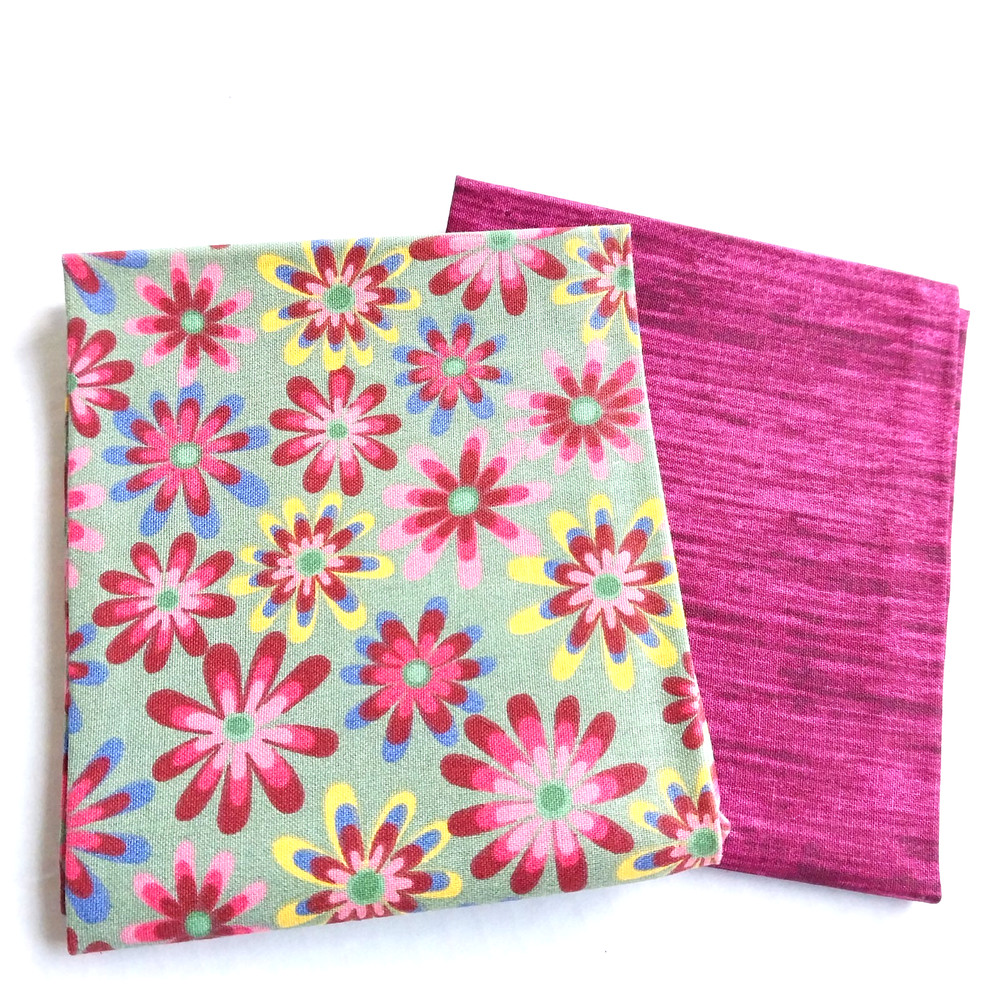 Fat Quarter Bundle 100% Quilters Cotton 2 Pcs