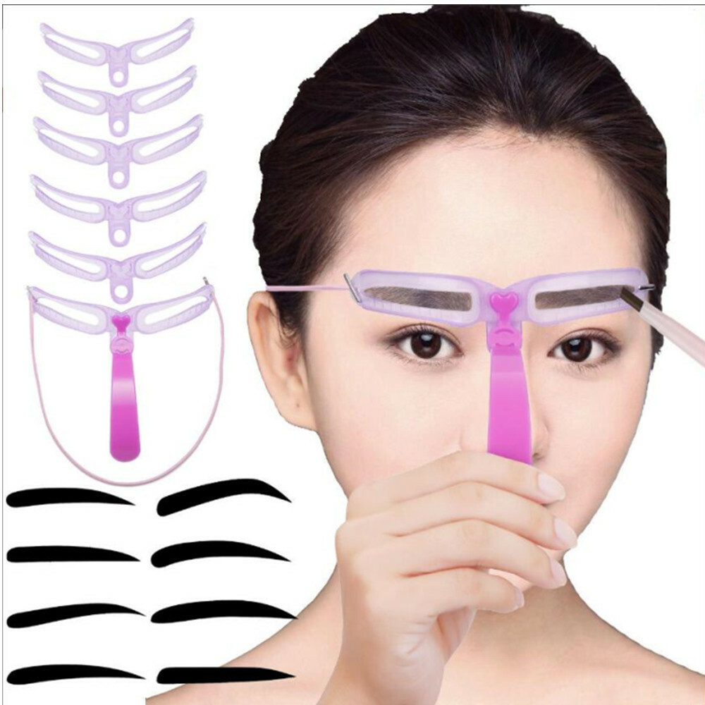 8 Styles Eyebrow Shaping Stencils Grooming Shaper Reusable Template Makeup Tool