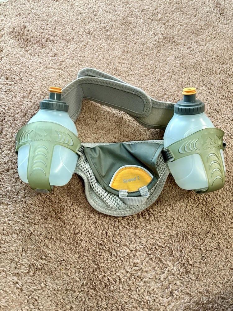 Nathan Trail Mix Hydration Belt Running Hiking Training Workout 2 Bottles