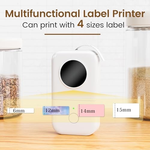 D30 Label Maker, Bluetooth Wireless Mini Label Maker Machine, White Classic