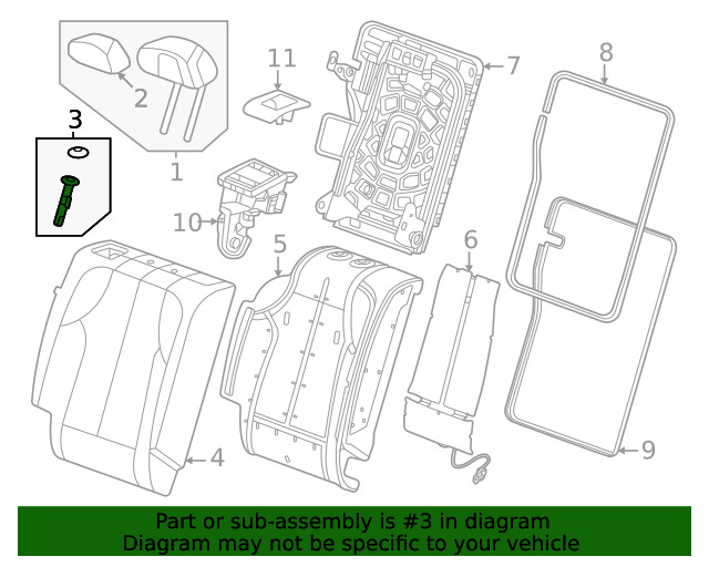 Genuine GM Headrest Guide 85030184