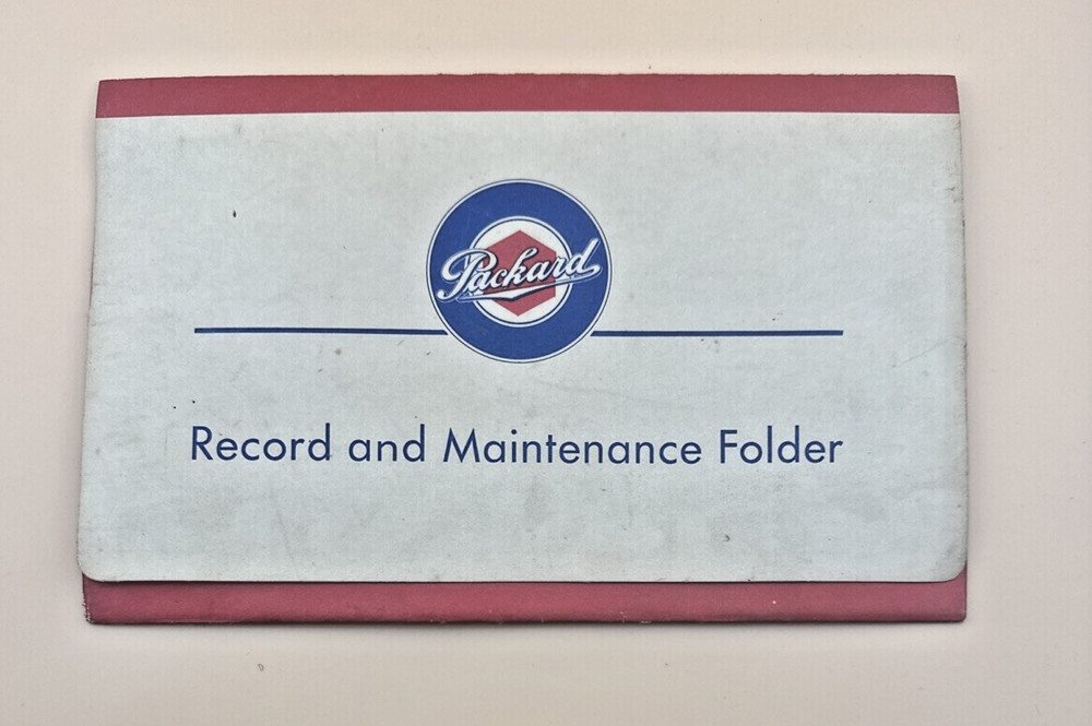 NOS Packard Record & Maintenance Folder Original Not a Reprint