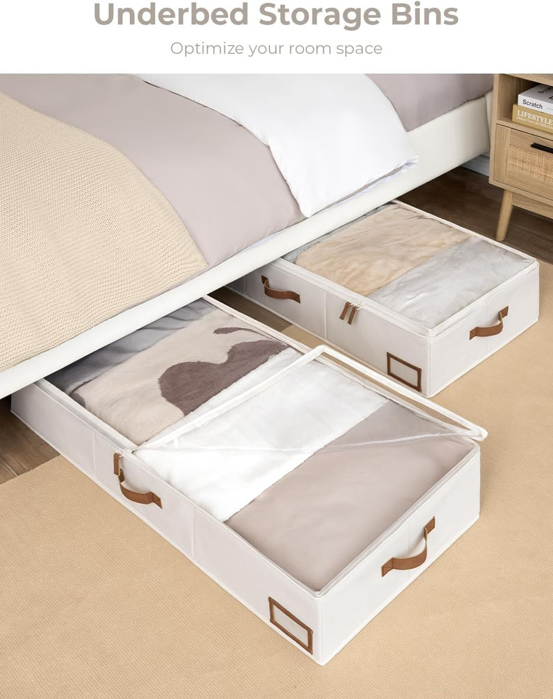 30 Pack Extra Large Under Bed Storage Bins with Clothes Hangers