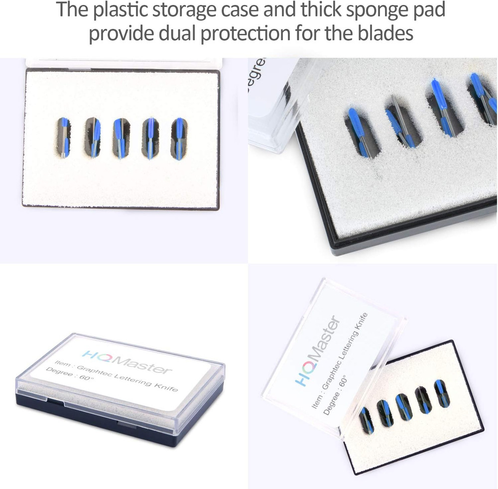 60 Degree Vinyl Cutter Blades Lettering Blade for Graphtec Cutting Plotter, Blue