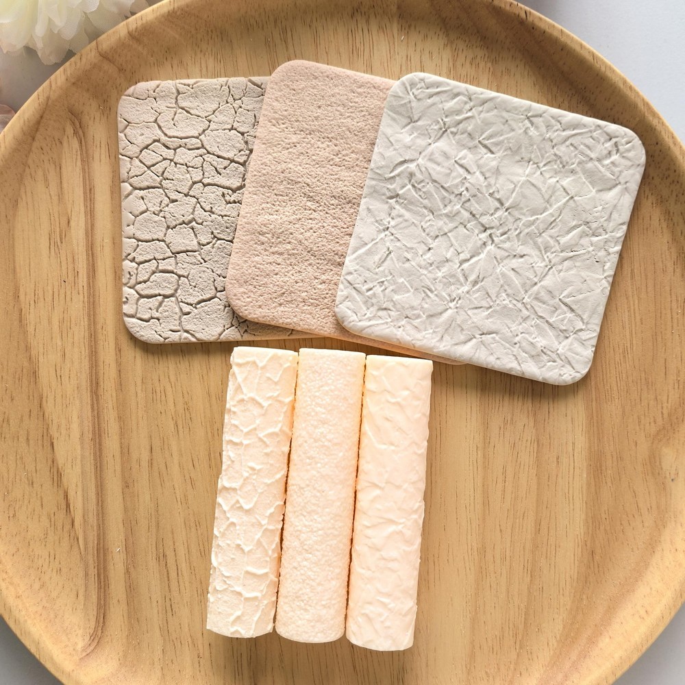 3Pcs Polymer Clay Texture Roller Work with Polymer Clay Cutters for DIY Earri...