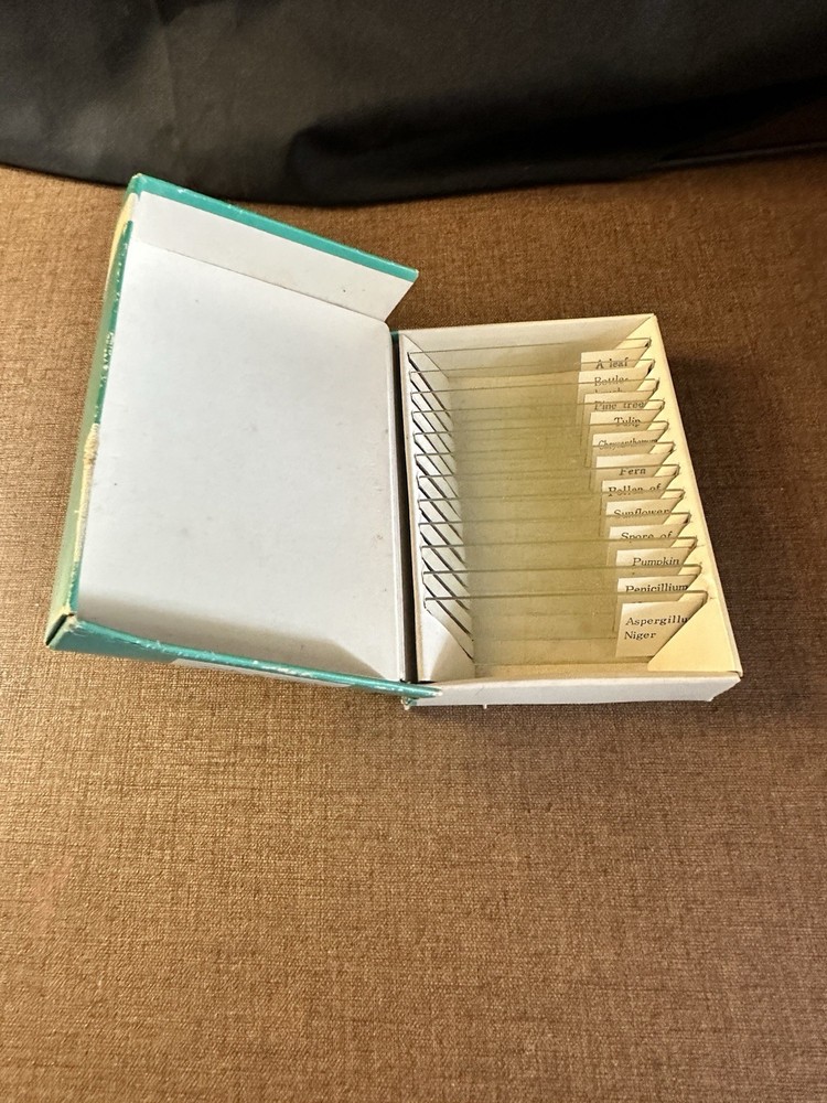 AmScope PS25 Prepared Microscope Slide Set Pollen & Spore Vintage
