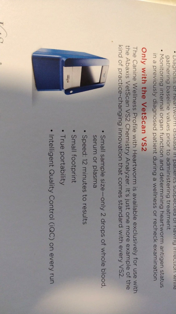 Abaxis Zoetis Vetscan VS2 Veterinary Chemistry Analyzer