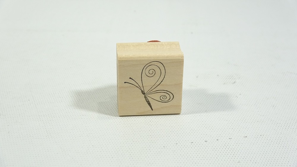 Memory Box Rubber Stamp Spiral Butterfly A1744
