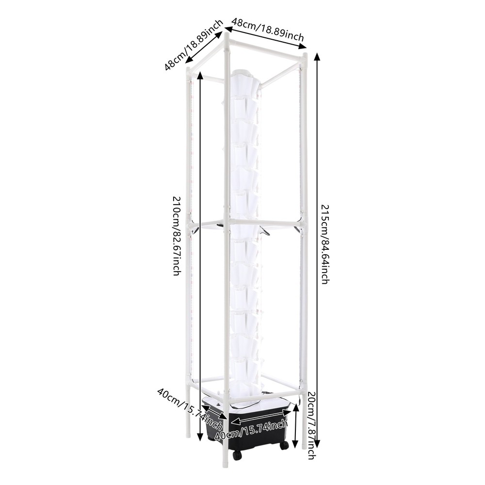 Hydroponic Gardening Tower With Lights and Wheels Vertical Hydroponic Growing