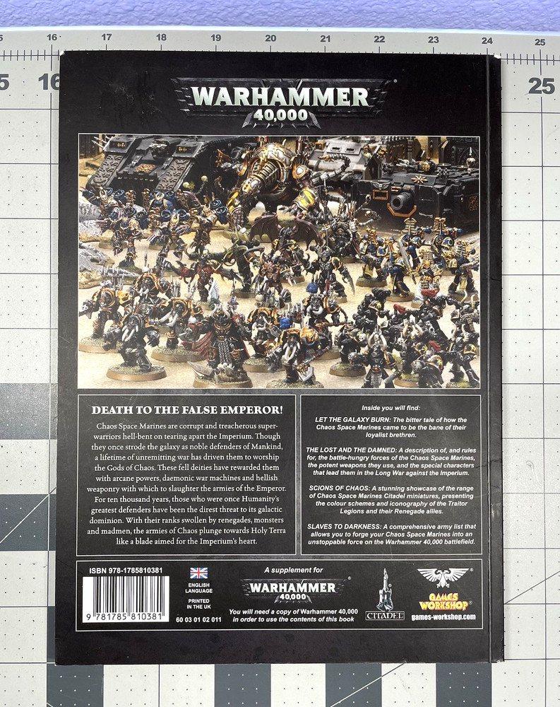 OOP Chaos Space Marines Codex 2012 Warhammer 40k Softcover Games Workshop GW