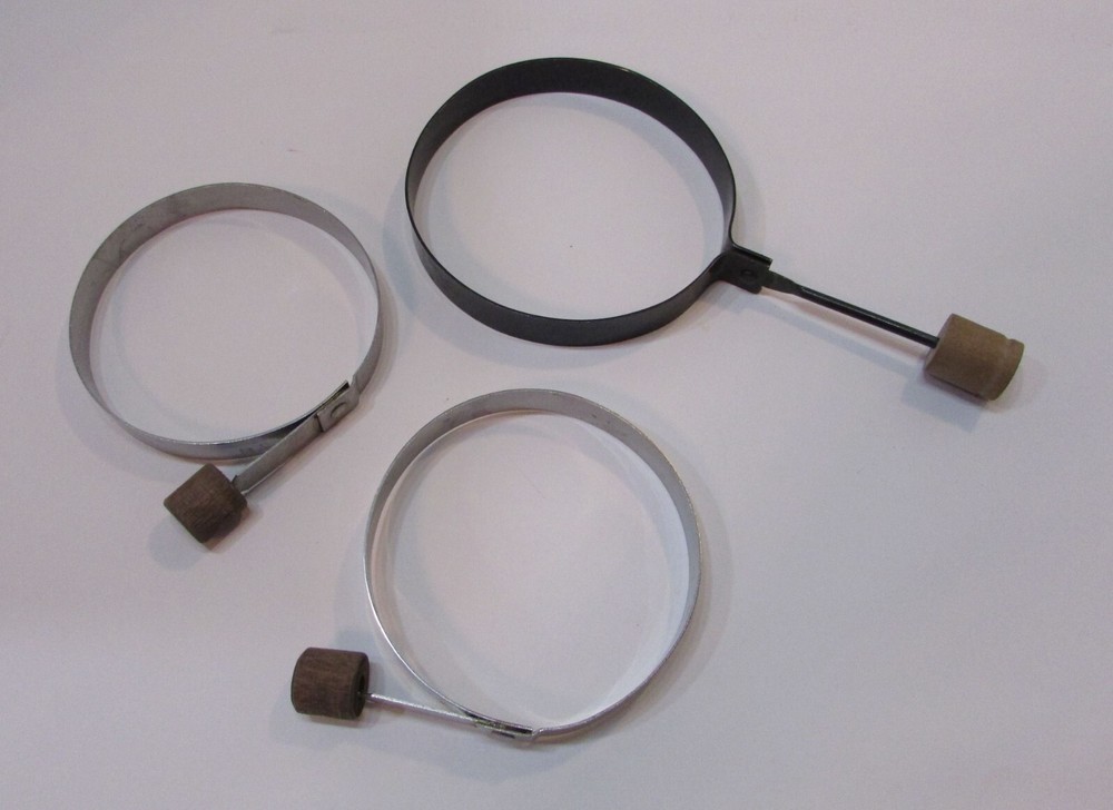 Three Vintage Fried Egg Ring Round Omelette Molds Mini Pancake Cooking Tools