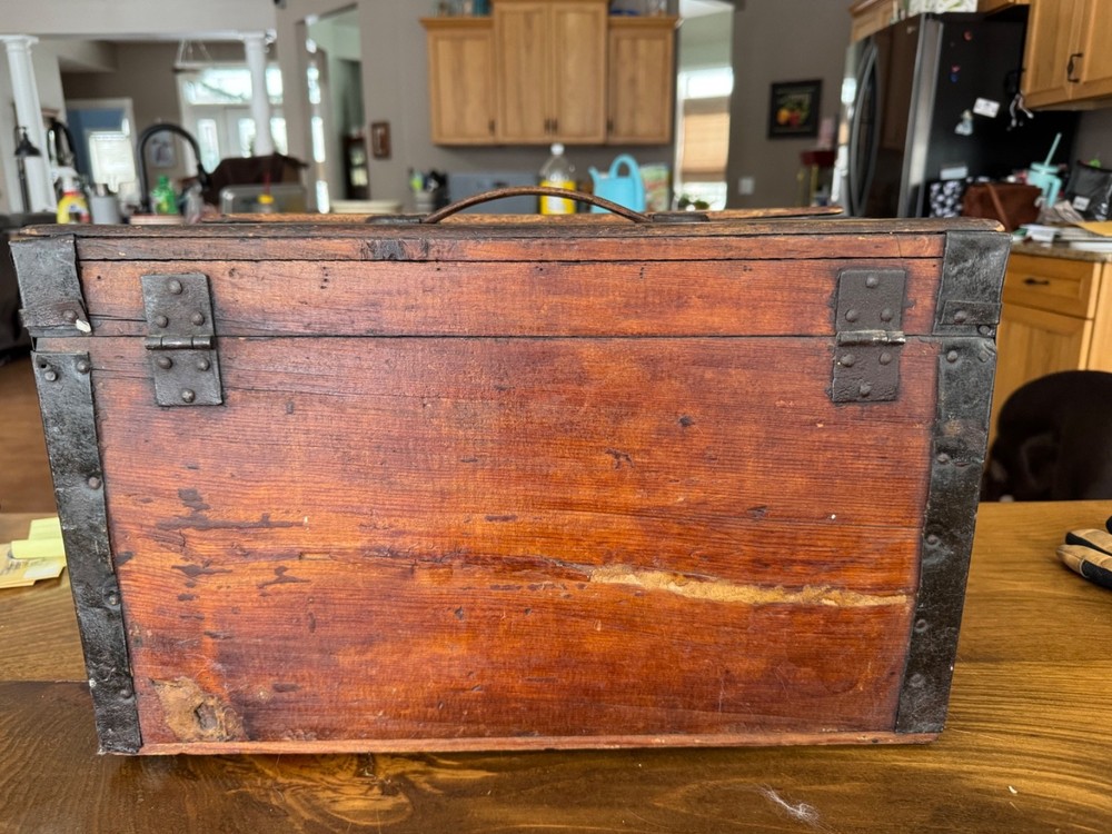 Antique circa 1870-1890 Primitive tool trunk
