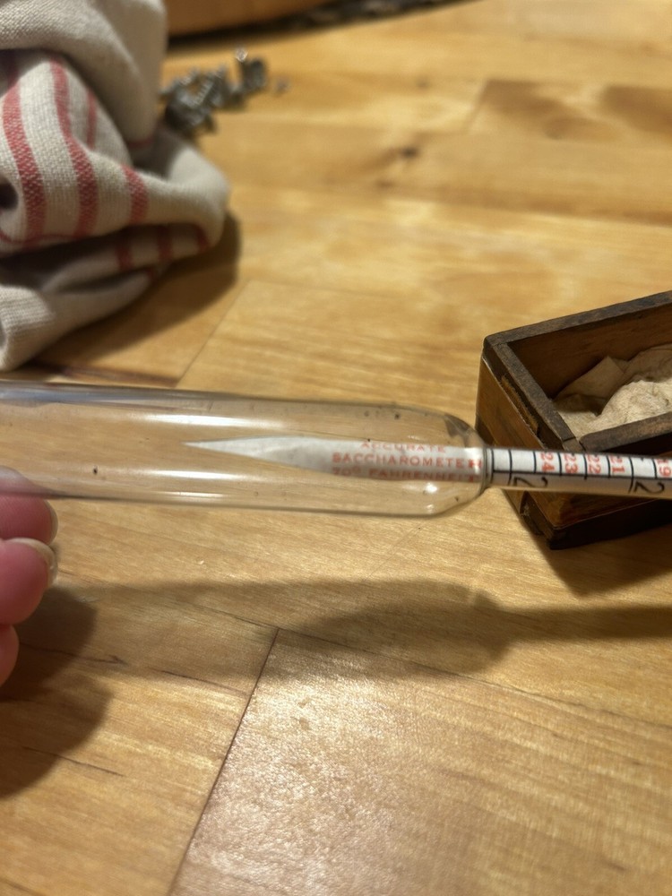 Vintage Saccharometer In Wooden Box