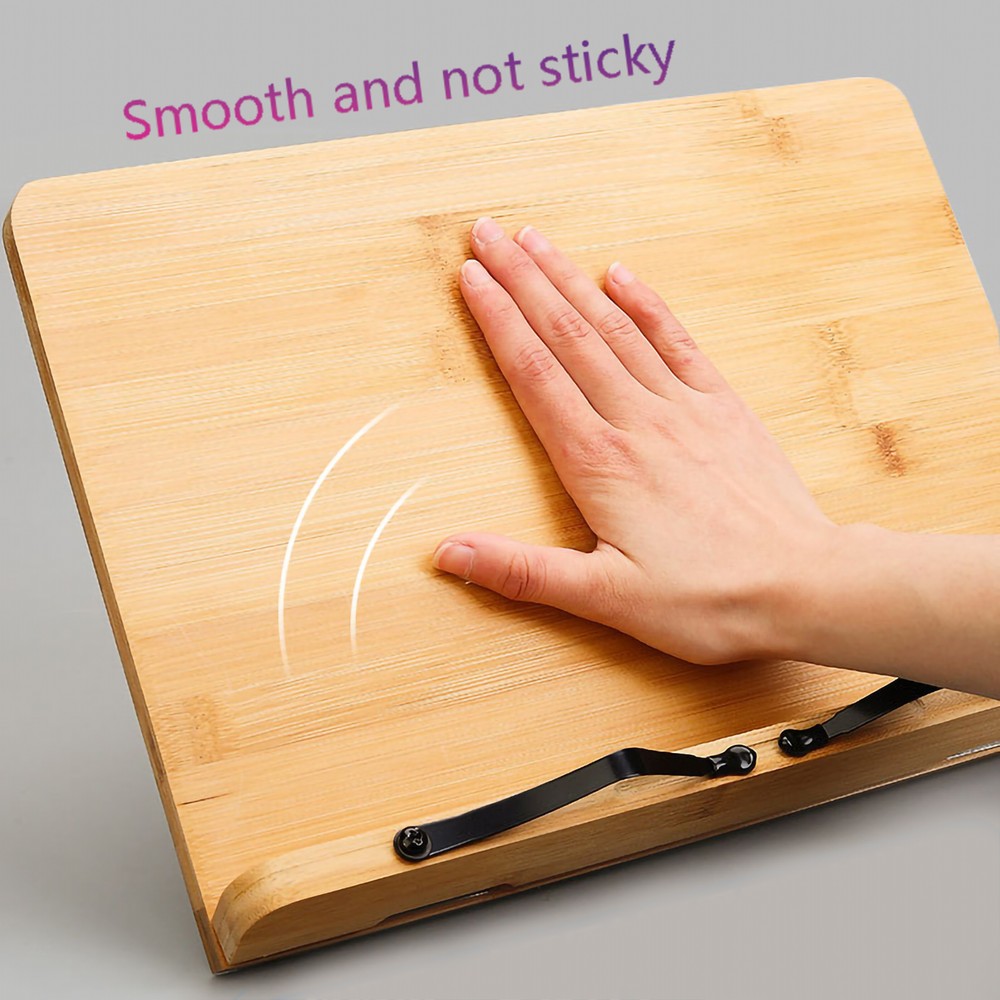 Book Stand Large Cookbook Holder Reading Easel Adjustable Height, Foldable