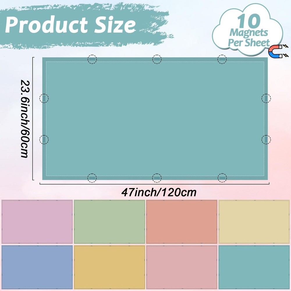 8 Pcs Fluorescent Light Covers with 80 Magnets Decorative for Classroom Ceili...