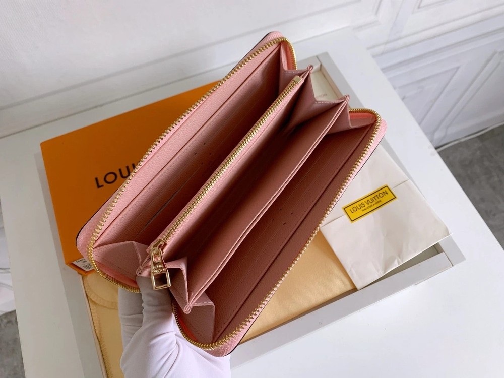 Louis Monogram Zip Around Wallet with Box & Accessories