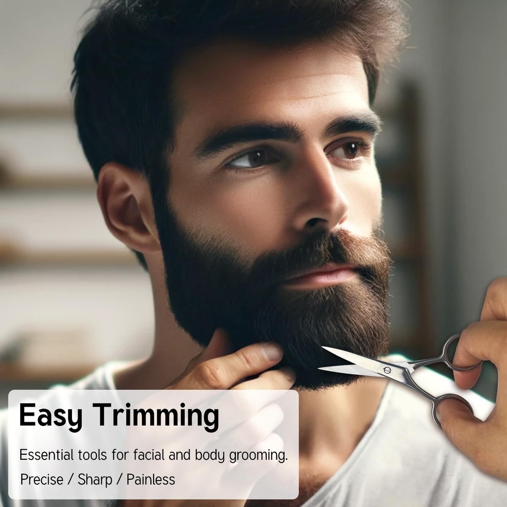 Mustache Grooming Set Precision Mustache Scissors and Comb Kit for Men Idea...