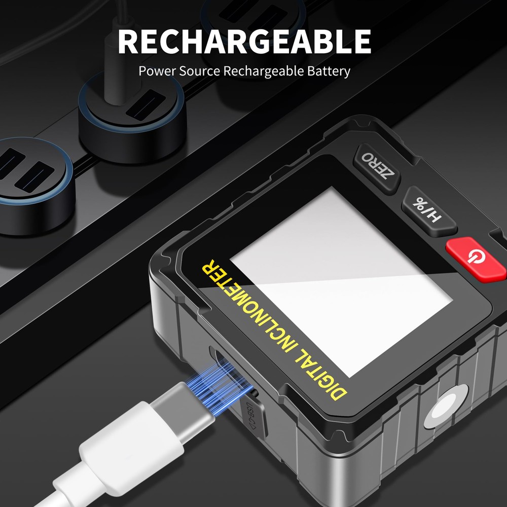 Digital Level Box Construction Protractor Range 4 × 90° Resolution 0.05° Angl...