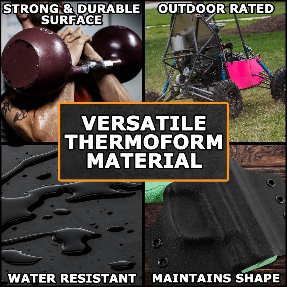 Kydex V Thermoform Sheets - Black P1 Texture, 2 Pack for Custom Projects