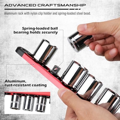 Magnetic Socket Holder Organizer Set: 9-Piece 9PCS--Holds 120 Sockets
