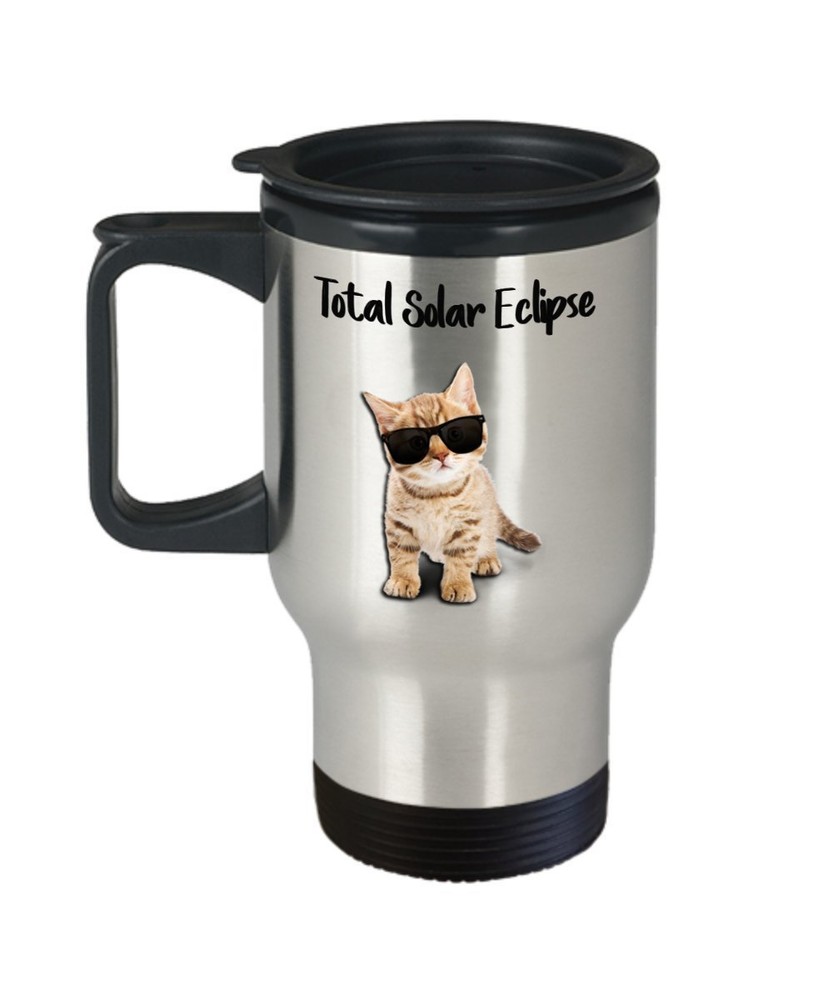 Cat Solar Eclipse Travel Mug - Total Solar Eclipse - Cat Solar Eclipse Mug -...