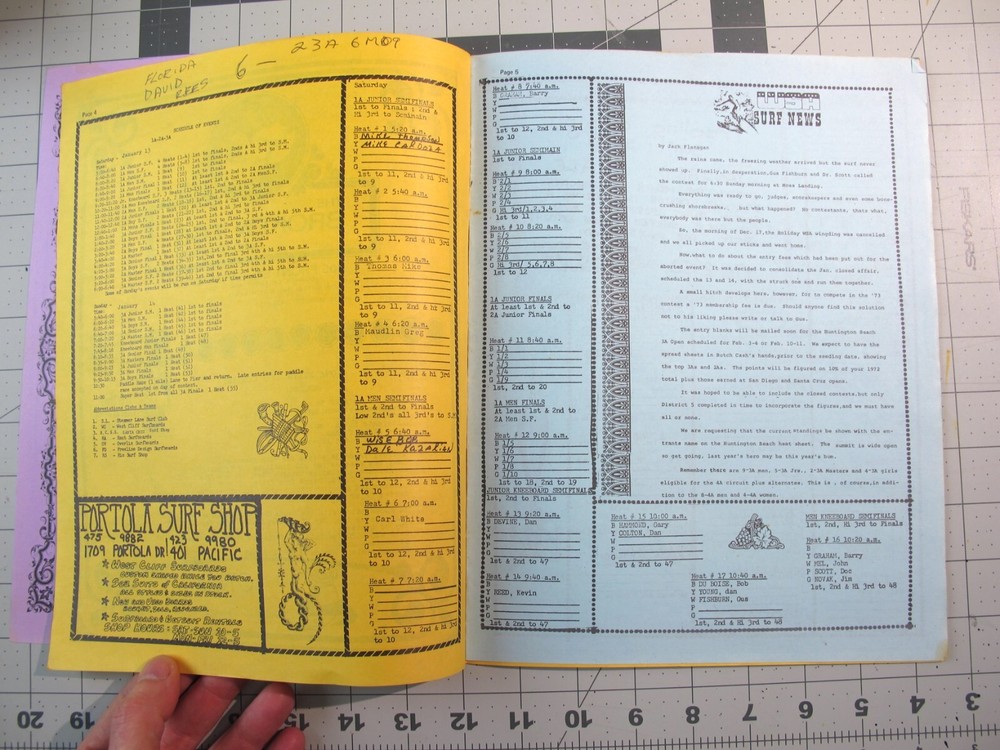 vtg Surfing ephemera- 1973 Ano Nuevo Surfing Contest program