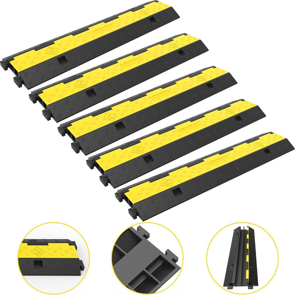 2 Channel Cable Protector Ramps 11000 LBS Load Capacity Driveway Speed Bump