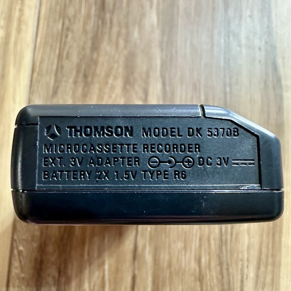 Vintage Thomson Portable Microcassette Recorder Model DK-5370B with Mic
