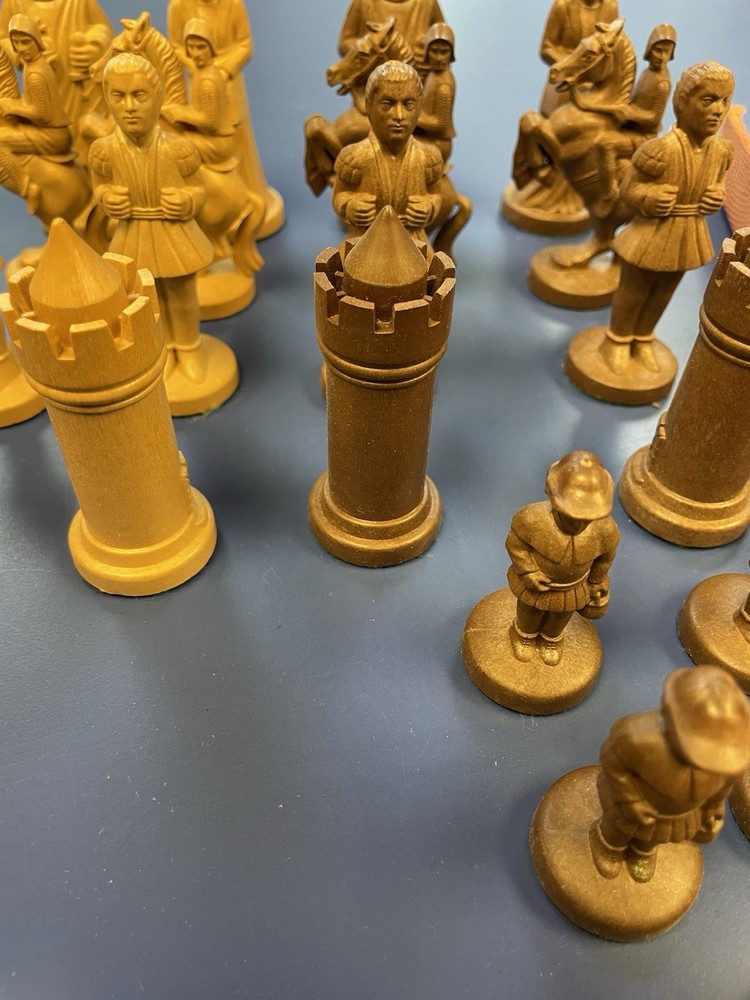 Vintage Germany Chess Set Plastic, Missing One Piece, SEE