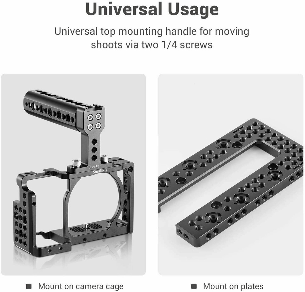 SmallRig Camera Top Handle Cheese Handle Grip w/ Cold Shoe Mount for Cage Rig