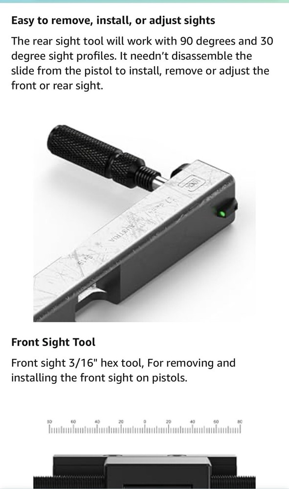 Universal + Glock Pistol Sight Pusher Tool PST35 Hawkway