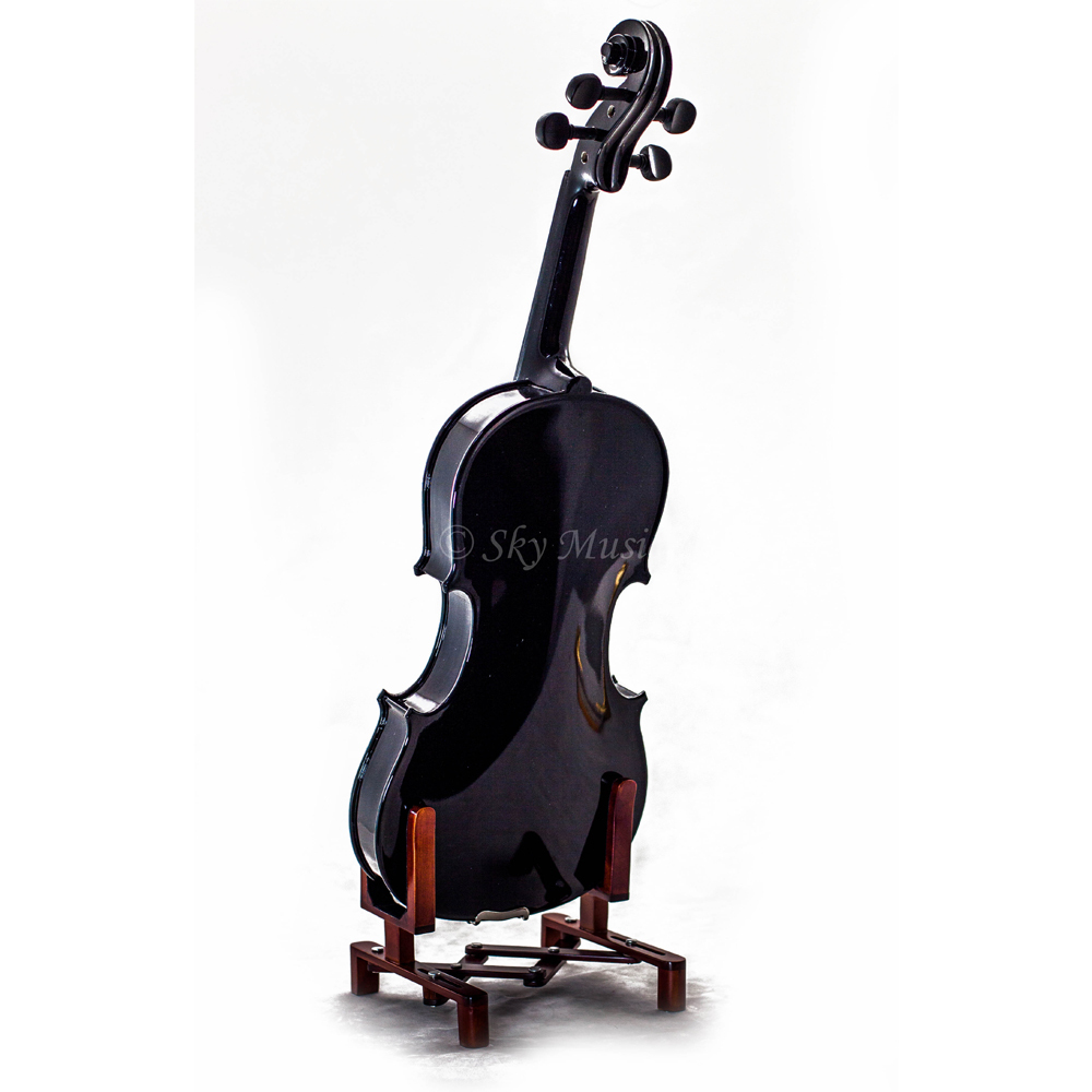 Black 4/4 Size Solid Maple Spruce Student Violin w Extras Beautiful Purfling