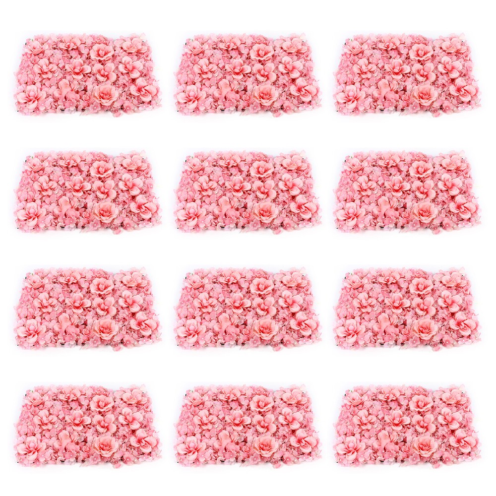 Artificial Rose Hydrangea Flower Wall Panels Wedding Backdrop 60 X40cm 12pcs
