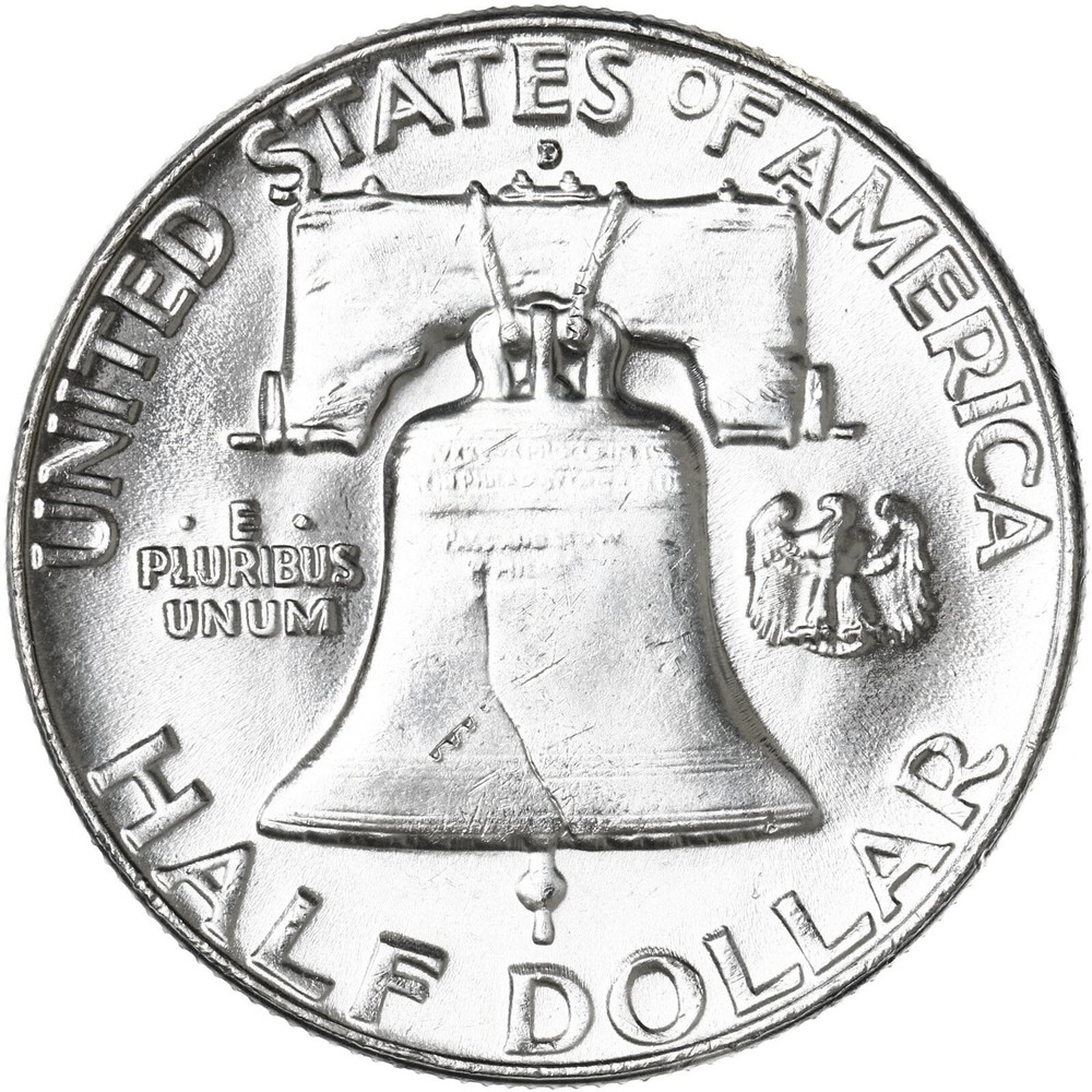 1962 D Franklin Half Dollar 90% Silver BU US Coin